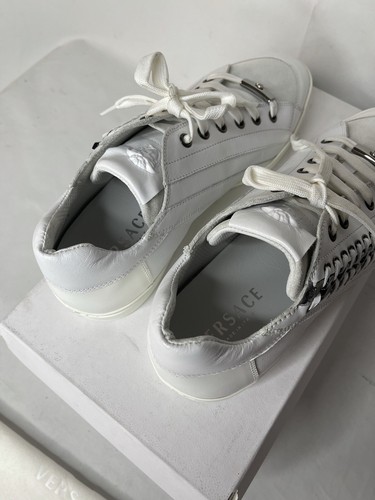 Versace Men's White Leather Medusa head Sneakers Size 42/9 Sneakers NIB - Picture 9 of 12