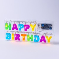 Led Lichterkette Happy Birthday Geburtstagskette Batteriebetrieb Bunt Geburtstag