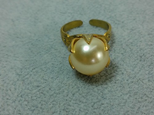 Anillo Gótico De Colección ESPAÑA Oro Latón Imitación Perla Corazón Filigrana Punta Garra Ajustable - Imagen 15 de 22