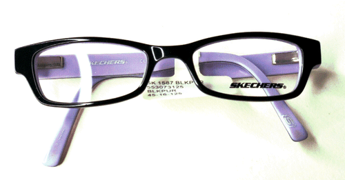 Skeecher’s Girl's Eyeglass Frames, Black/Purple - Picture 3 of 4