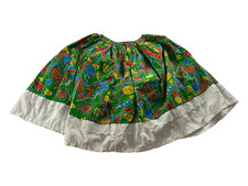 A Line Skirt Green Lace Vintage Handmade Elastic Waist Graphic Print 80s 90s