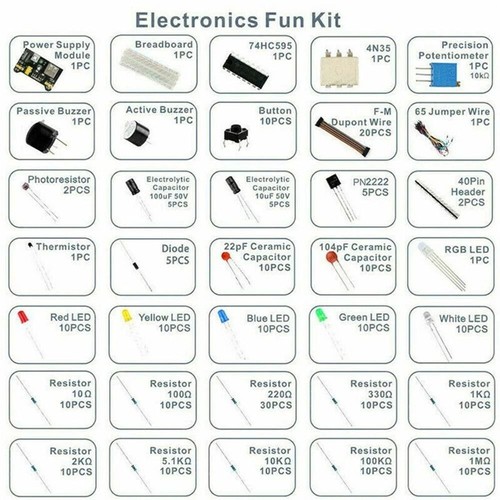 Assorted Kit Electronic Components Set Electronic DIY Kit Electronics Fun Kit - Picture 2 of 12