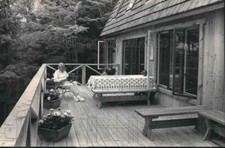 1986 Press Photo Deck of Billie and Don Ryans' Home in Ephraim, Wisconsin
