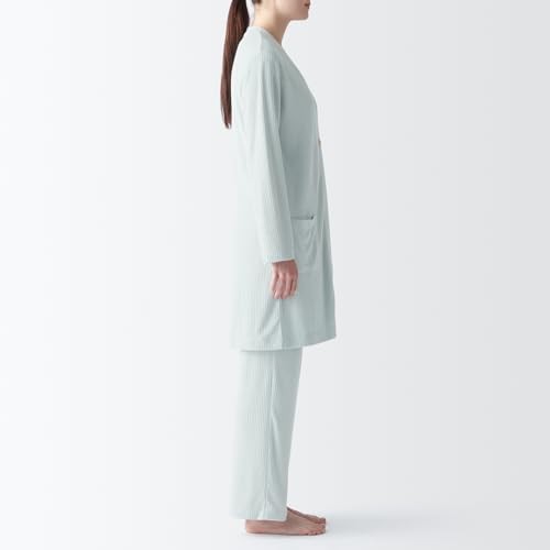 MUJI Women's Pile Rib Long Cardigan FD1JTA4S Light Blue Women's S - Picture 3 of 8