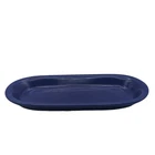 Homer Laughlin Fiestaware Cobalt Blue Ceramic Oval Bread Utility Tray Vintage