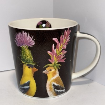 Vicki Sawyer PPD Fine Bone China Coffee Mug - Goldfinch Couple | eBay