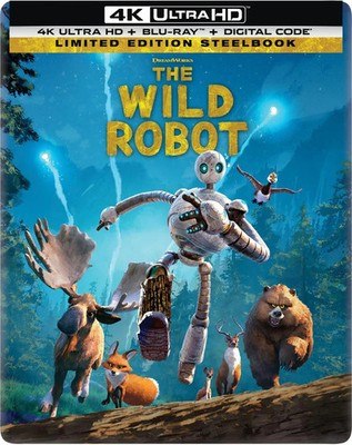 THE WILD ROBOT STEELBOOK 4K ULTRA HD + BLU-RAY + DIGITAL NEW! SEALED!
