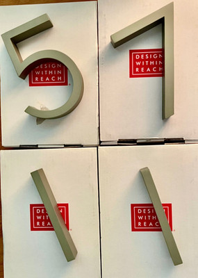 Design Within Reach Neutra modern house numbers for outside, 4 inch.