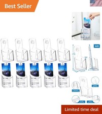 Acrylic Brochure Holder 4x9 Inch, Clear Pamphlet Holder Display Stand for Tri...
