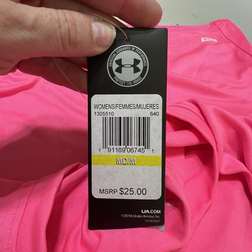 Under Armour Womens Heatgear Loose T-shirt Size Medium Pink Short Sleeve Uline - Picture 14 of 16