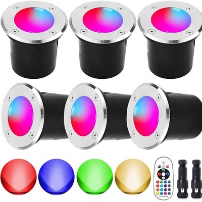 Low Voltage RGB Landscape Lights,Color Changing Outdoor In-Ground Light with ...