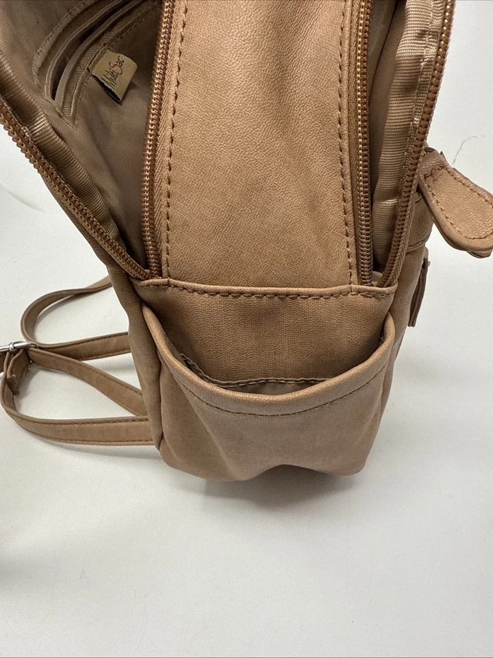 MultiSac Mochila Bolso de Hombro Cartera Viaje Multi Saco Imitación Cuero Tostado Foto 3 de 4