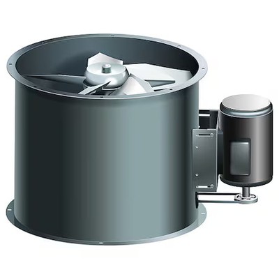 Acme Hq180219 Tubeaxial Fan, Steel, 5 Blades, 2, 686 Rpm