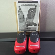 Weather Gear Crank 2 Way Radio Walkie Talkies Handheld Red Set Of 2 New Open Box