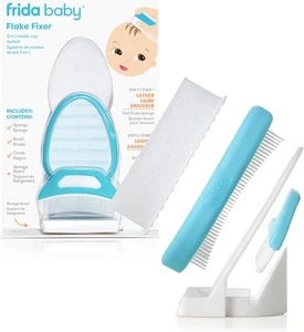 3-Step Cradle Cap Kit for Babies — Lather, Loosen, Lift with Sponge, Brush