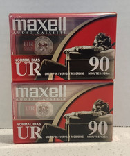 Maxell UR 90 Minute Blank Audio Cassette Tapes Normal Bias New Sealed Lot of 2