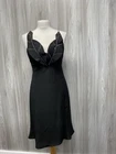 Emporio Armani Black Silk Cocktail Dress Jewelled Leaf Detail Size M/40 PWM