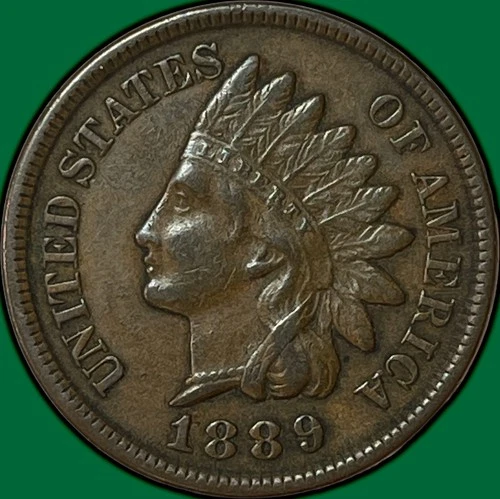 1889 Indian Head Cent Choice Extremely Fine XF+ Coin #34539