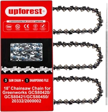 3PC 18 Inch Replacement Chain for Greenworks GCS80420, GCS80421,GCS80450, Chains