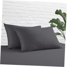 King Size Pillow Protector Set of 2, 100 Egyptian Cotton King 2Pack Dark Grey