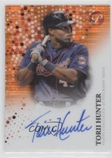 2022 Topps Pristine Orange Pulsar Refractor /25 Torii Hunter #PA-TH Auto 0c6
