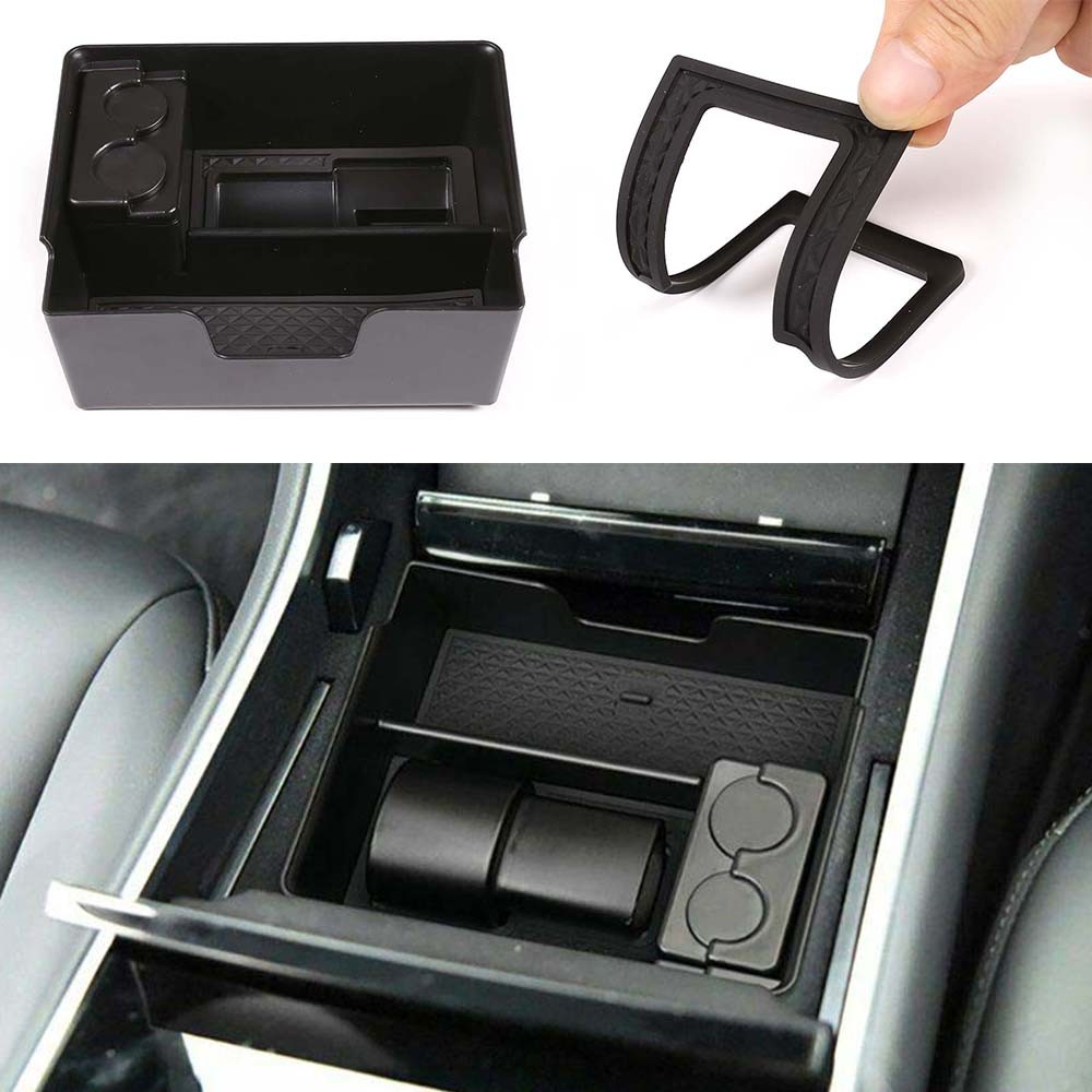 Car Center Console Armrest Box Storage Organizer Tray For Tesla Model 3 2017-19