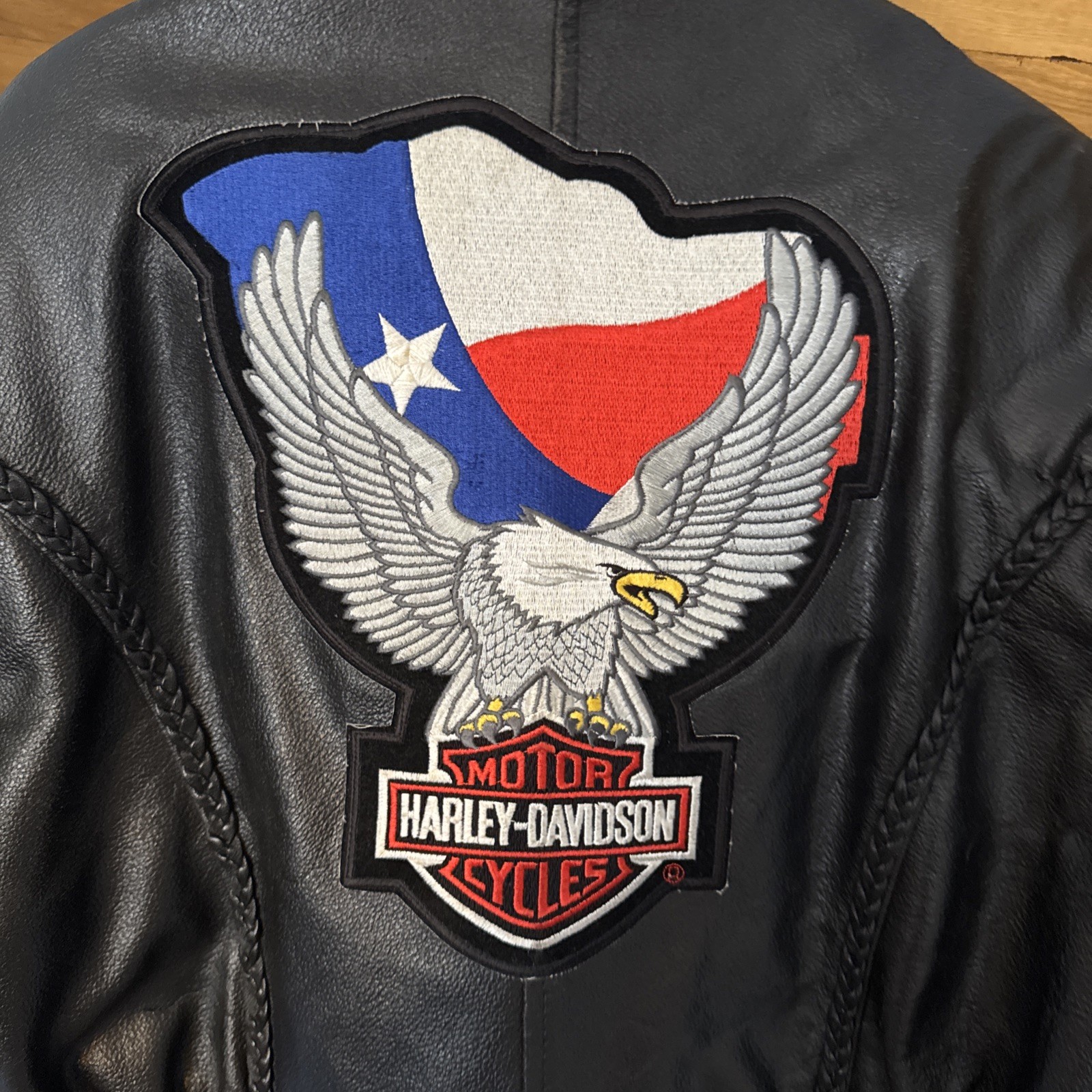 Harley Davidson TX Eagle Patch Leather Motorcycle… - image 2