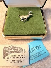 Leaping Running Whitetail Deer Buck Pin Tie Tack Sid Bell Vintage VTG
