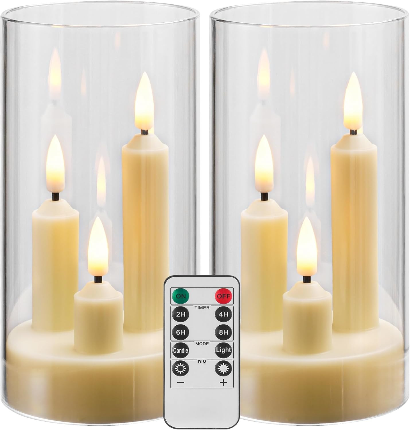 Candela Senza Fiamma, a Batteria, Con Telecomando E Timer, Candela LED a Tre Sto
