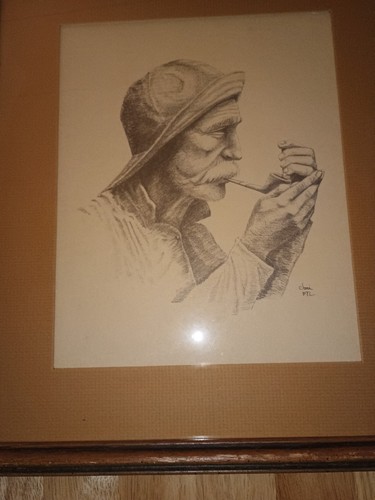 Vintage 70er gerahmtes Bild "Seekapitän" von Joni Eareckson Tada 13 x 15 - Bild 3 von 17