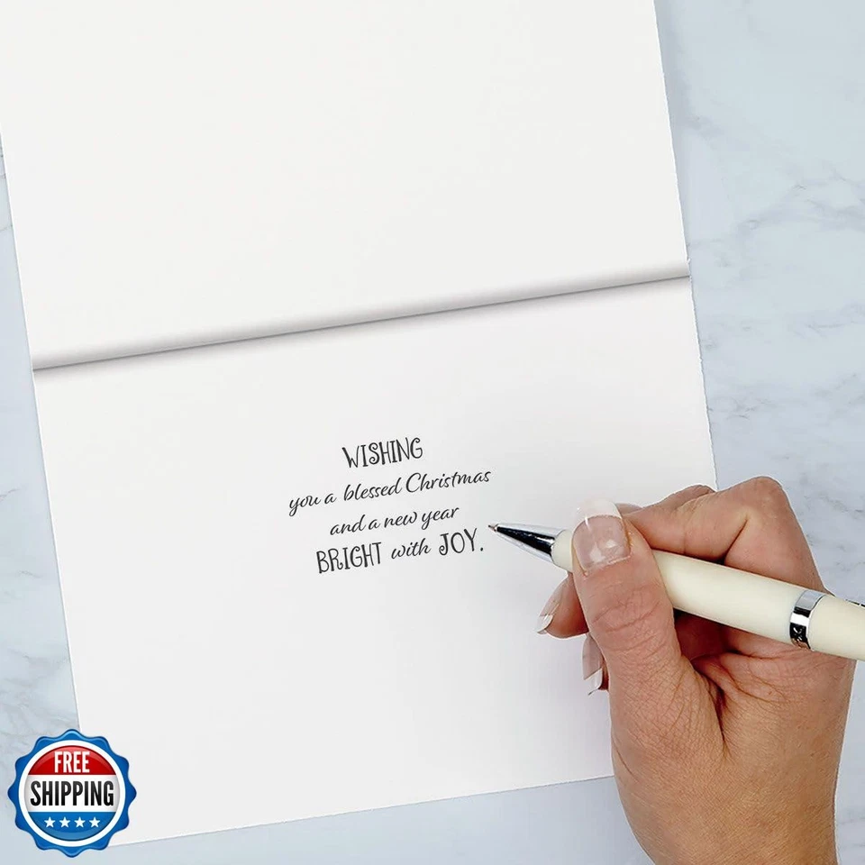 Tarjetas de Navidad actuales de bayas y pino, juego de tarjetas de felicitación - juego de 18 grandes Foto 3 de 4