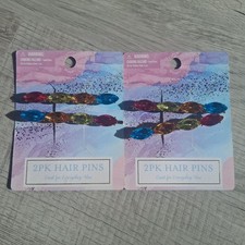 3" Crystal Hair Pins Gemstone Jeweled Bobby Pin Blue Orange Green Pink