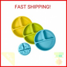WeeSprout Suction Plates for Babies  Toddlers - 100 Silicone, Dinnerware Stays