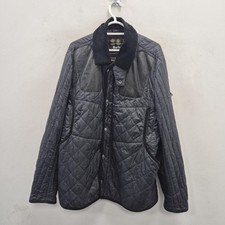 Barbour Supa Heritage Quilt Jacket Mens 2XL Black Leather Gold Standard