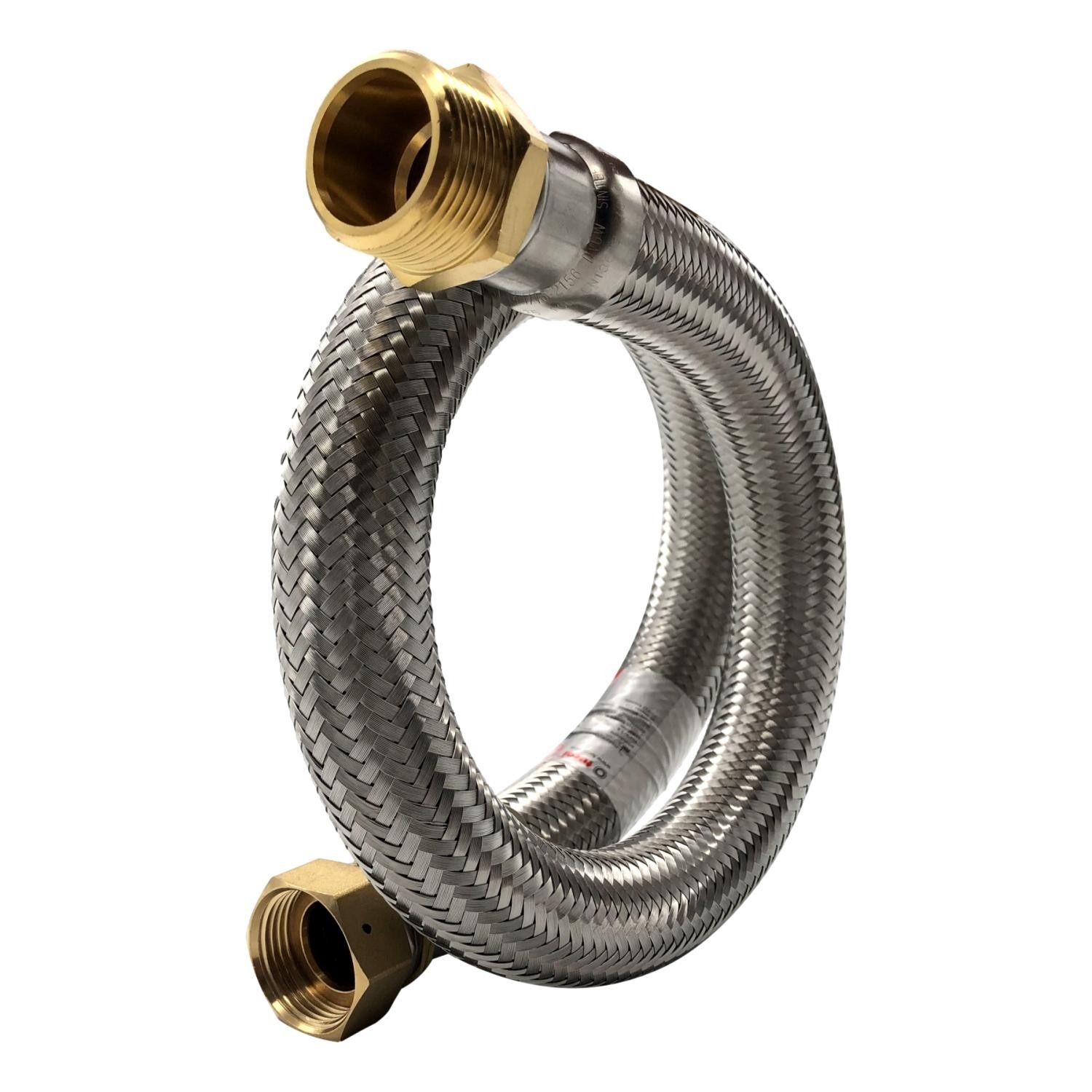 Tuyau flexible inox ø40mm 80cm raccord 40/49 M-F 1"1/2 pour pompe et chauffage