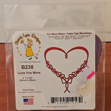 Cheery Lynn Designs Love You More 4"x3 3/4" Metal Craft Die B238 Made In USA New