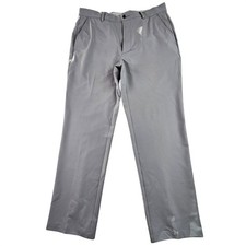 Greg Norman Golf Pants Men Size 34x30 Gray Flat Front Stretch Performance Slacks