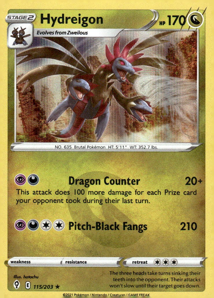 Hydreigon 115/203 Holo Rare Evolving Skies Holo Near Mint