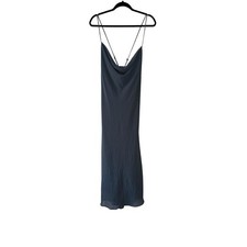show me your mumu verona cowl midi dress dark gray chiffon, women size x-large