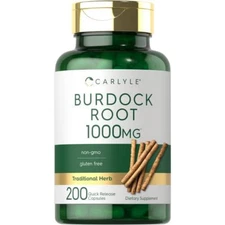 Carlyle Burdock Root | 1000 Mg | 200 Capsules Traditional Arctium Lappa Extract