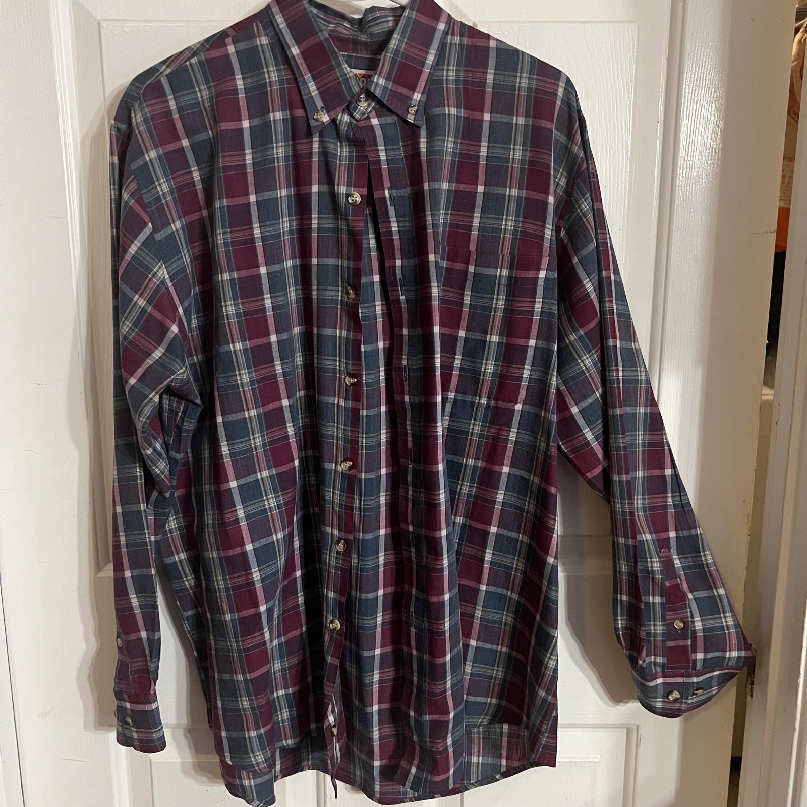 Vintage Button Down Shirt McGregor Classics Men’s Red Blue Plaid large