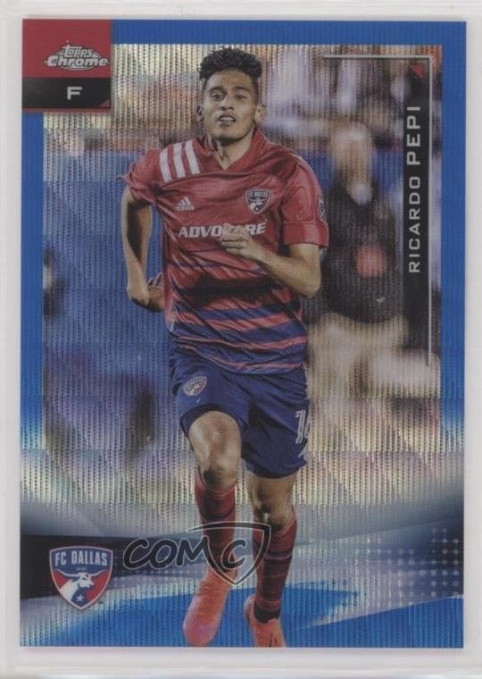 2021 Topps Chrome MLS Blue Wave Refractor 128/199 Ricardo Pepi #174 12wc