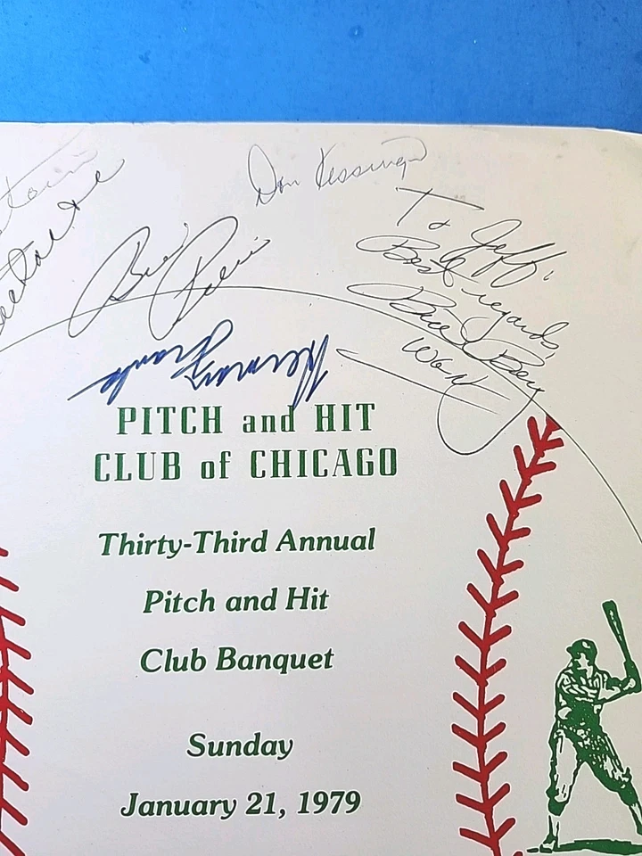 1/21/1979 Pitch & Hit Club of Chicago program 10 Autographs - Image 3 of 4
