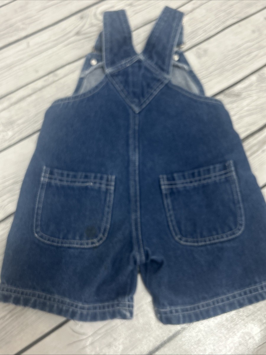 Vintage Y2K Matchbox Dark Wash Denim Jean Construction Overalls
