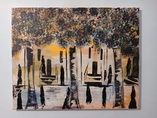 original abstract Impressionism acrylic painting on canvas