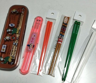 Retro Kids Chopsticks 6 Sets w/ Case, Doraemon/Keroppi/Ojarumaru,