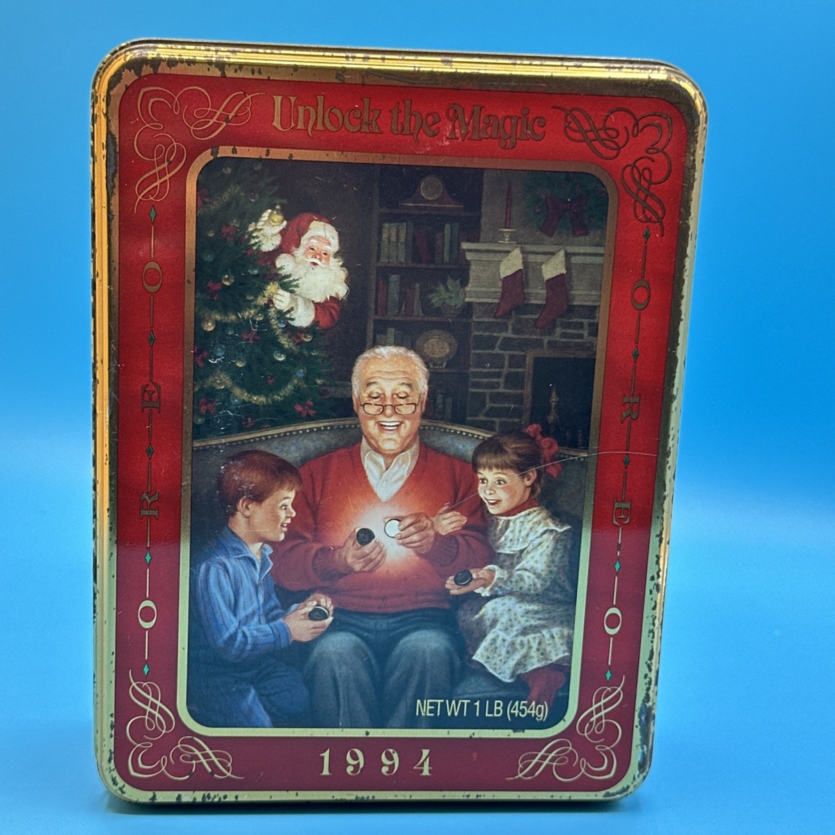 Nabisco Oreo Cookies 1994 Christmas Holiday Metal Tin Grandfather