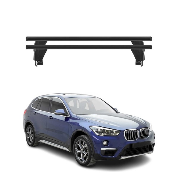 Menabo DachträGer GrundtäGer FüR Bmw X1 F48 2019-2022 Fl 50Kg Alu Schwarz 2 Tlg-image