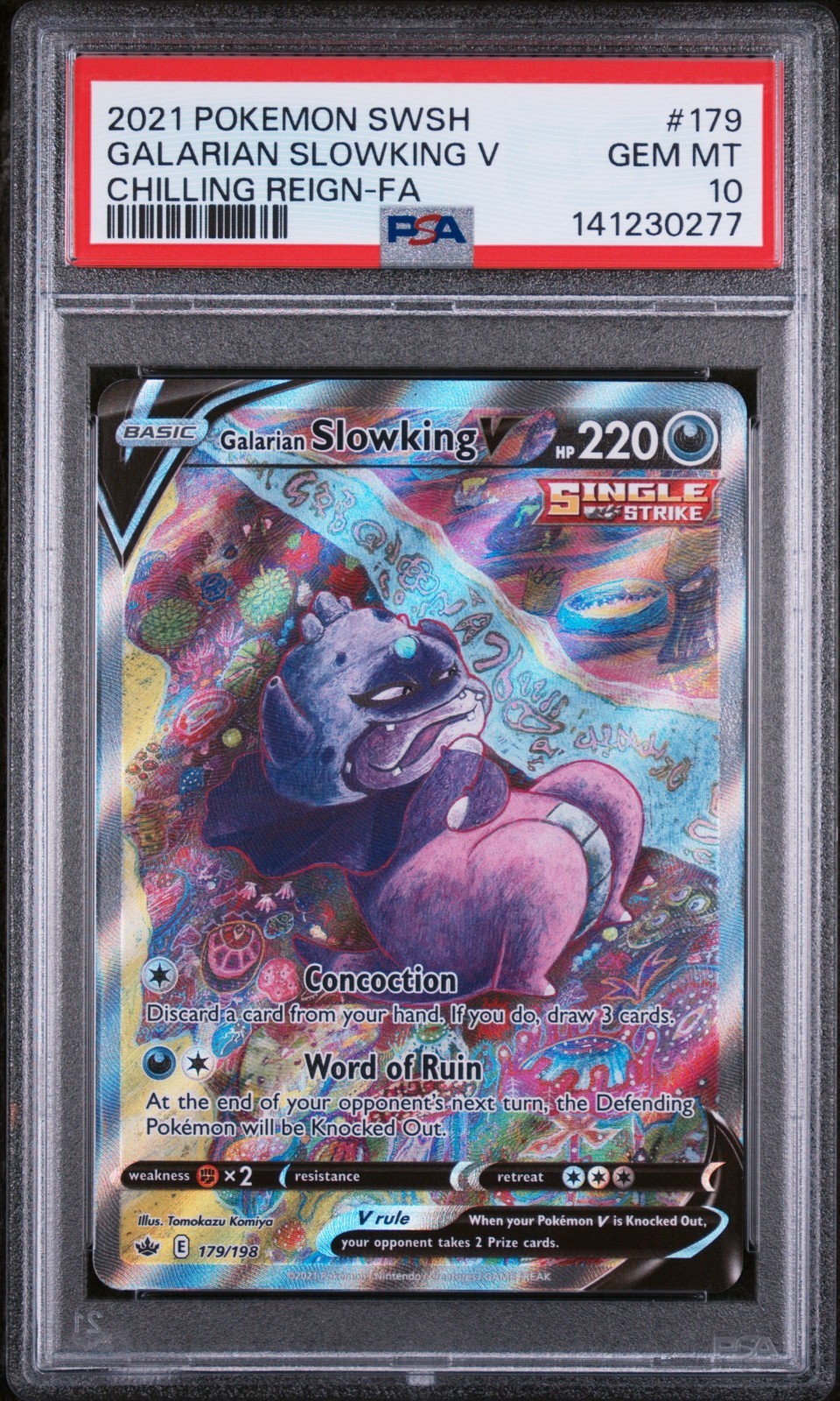 2021 POKEMON SWORD & SHIELD CHILLING REIGN FULL ART/GALARIAN SLOWKING V PSA 10