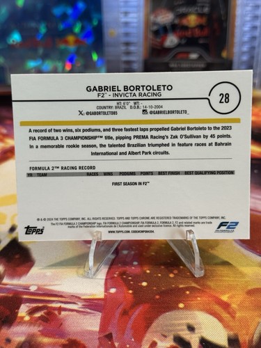 2024 Topps Chrome Formula 1 F1 Gabriel Bortoleto Black White RayWave #28 - Bild 2 von 2
